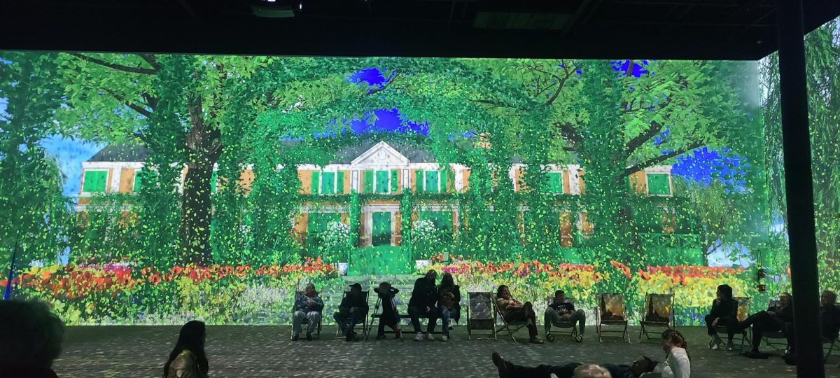 A part of the projection is Monet’s beautiful house in Giverny. It zips you in and around the building. 