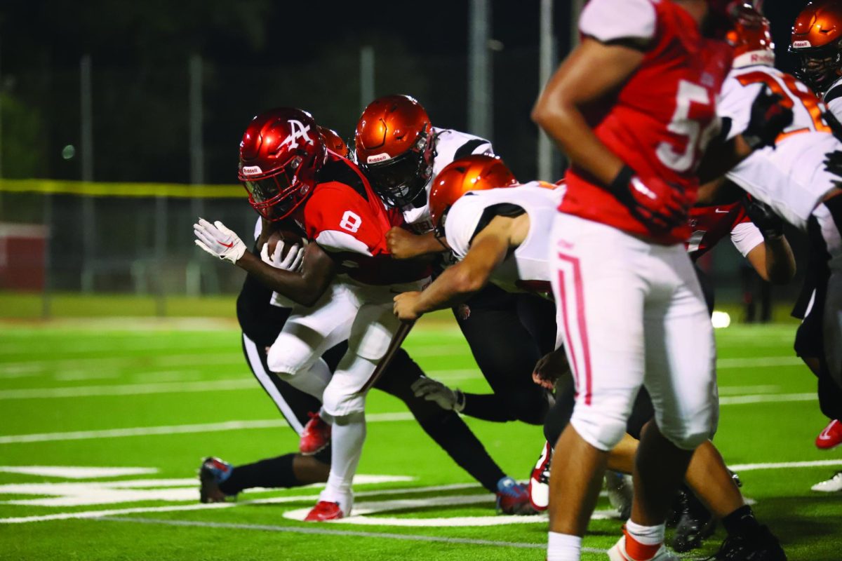 Sophomore Abdulai Bah makes a tackle during a regular season game aginst the Washington and Lee generals, 09/06