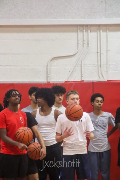 The boys basketball team gets ready to start their fall pre-season workouts