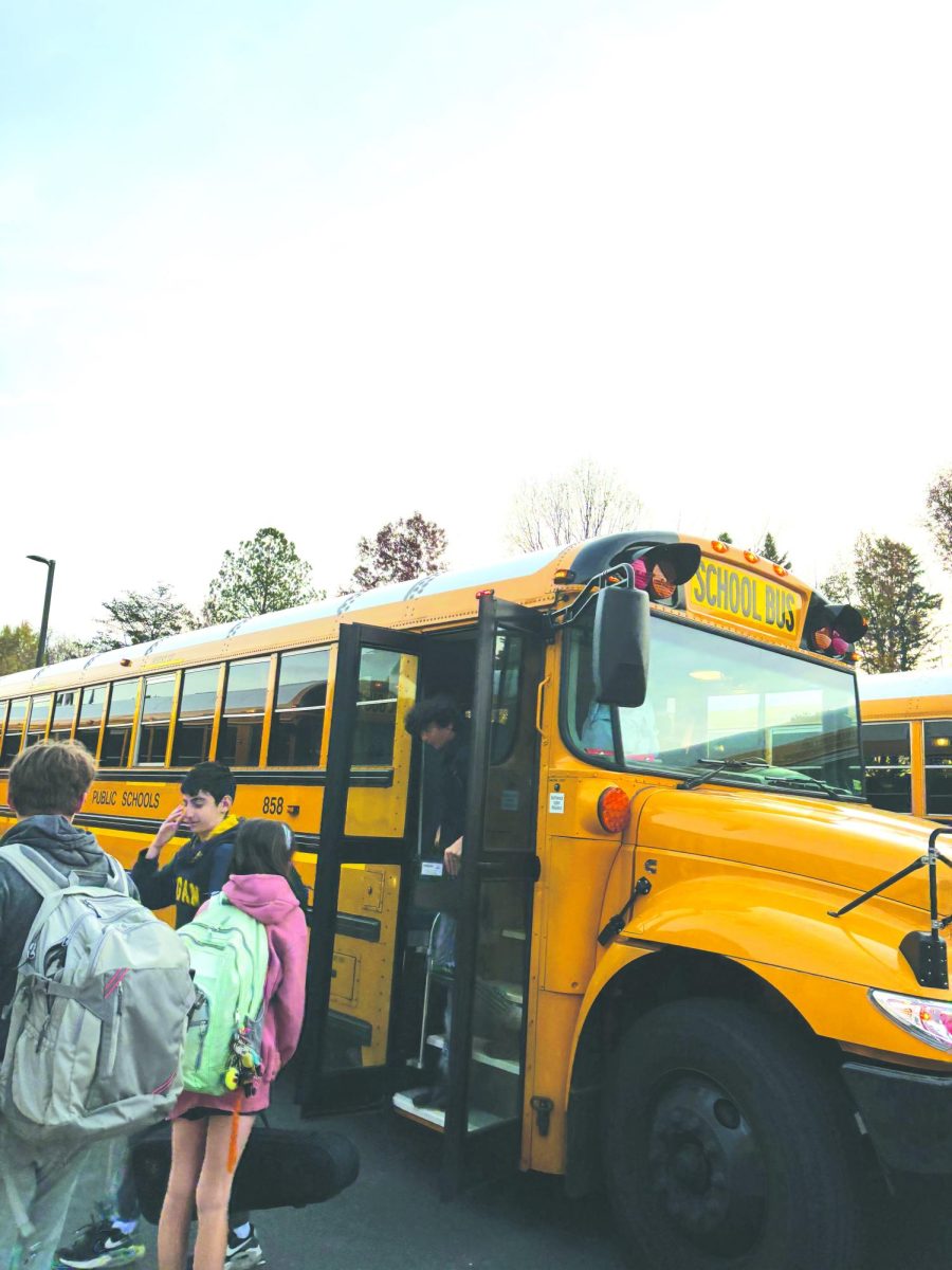 Frost Middle School students arrive to school, by bus, by 7:15 a.m. every day.