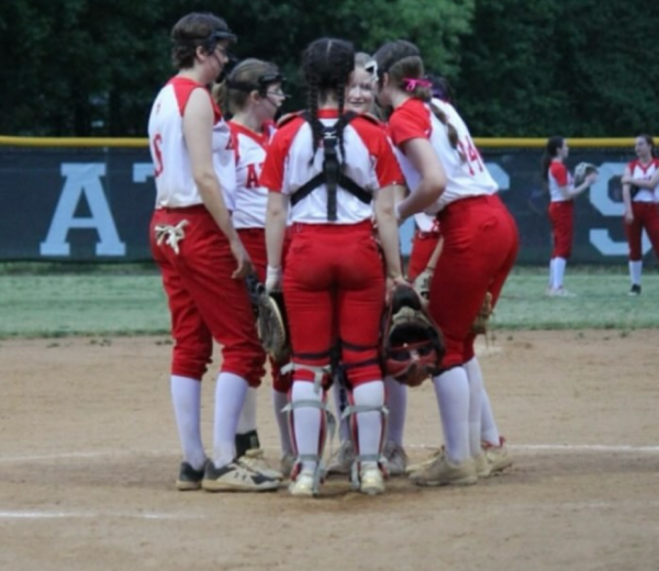 Team huddle during a home game